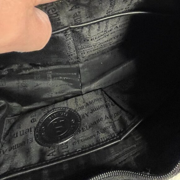 Vintage Black Etienne Aigner Hobo Bag with Monogram Print and Clasp - Picture 10 of 16